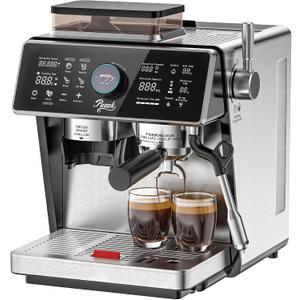 Dual Boiler Semi-Automatic Espresso Machine with Built-in Grinder, 58mm Portafilter, TFT Display & Milk Frother Steam Wand  Professional Coffee Maker for Home Barista