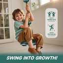 Climbing Rope with Platforms and Disc Swing Seat Set Playground Accessories Including Bonus Hanging Strap & Carabiner Tree Swing for Kids Rope Swings for Tree