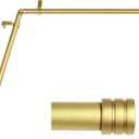 1 Inch Heavy Duty Corner Window Curtain Rods Set, HOTOZON 36 to 72 Inch Telescoping Single Drapery Rod, Antique Gold, End Cap Finials