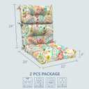 LVTXIII 2 Pack Outdoor High Back Cushions, 22" W x 20" D Tufted Seat and Back Chair Cushion with Ties, Fluffy Patio Replacement Rocking Chair Cushion for Outdoor Furniture Use, Pretty Paisley, 44"x22"x4"