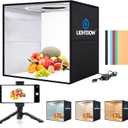 Lightdow 12"x12"x12" Photo Studio Light Box Photography with Desktop Tripod & 120 LEDs (CRI>95), 6 Backdrops - Portable/Dimmable Folding Shooting Tents for Toys/Jewelry/Watches/Cosmetics