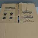 HAMITOR Shower Caddy Tension Pole: 4-Tier Corner Rustproof Bathroom Organizer with Soap Holder & Hooks - No-Drill Adjustable Shower Shelf for Renters - Family Stand Storage Rack - 47-123 Inch Black