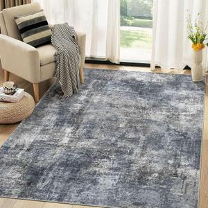 Washable 7x9 Area Rugs for Living Room: Abstract Modern Home Decor Rug