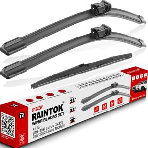Windshield Wiper Blade Set Replacement for Lexus RX350 RX450h 2016 2017 2018 2019 2020 2021 Original Equipment Replacement Front Rear Windshield Wiper Blade-26"/20"/16" (Set of 3) Top Lock