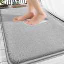 OLANLY Thick Memory Foam Bath Mat Rug 30x20, Extra Soft Absorbent Bathroom Rug, Quick Dry Bath Mats, Non-Slip, Machine Washable Carpet for Bathroom, Tub and Shower, Home Decor Accessories, Light Grey