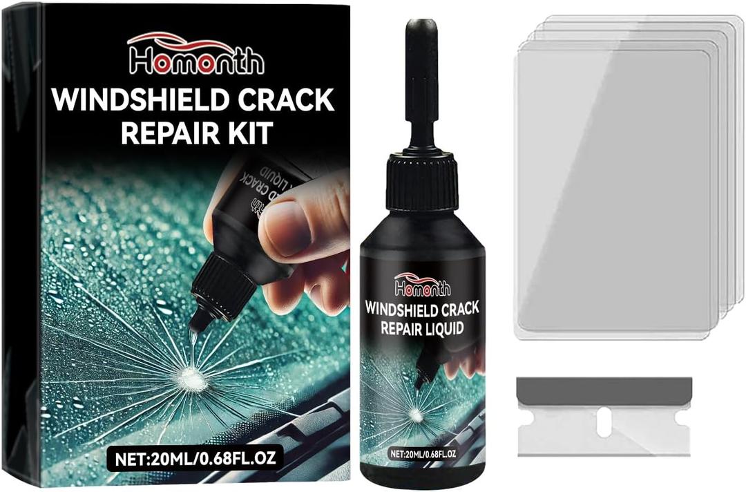 Car Windshield Crack Repair Kit - Nano Glass Repair Liquid for Cracks & Chips, Cracks Gone Glass Remover Fluid for Quick Fix Windshields, Windows, Mirrors