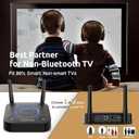 1Mii B06TX Bluetooth 5.3 Transmitter for TV to Wireless Headphone/Speaker, Bluetooth Adapter for TV w/Volume Control, AUX/RCA/Optical/Coaxial Audio Inputs, Plug n Play, aptX Low Latency & HD