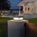 Outdoor Post Light,7.87" Modern Column Pillar Lamp Outside LED Fence Deck Cap Lights IP65 Waterproof 3000K Warm Lighting Lantern for Driveway Patio Garden Decoration,High Voltage Wired