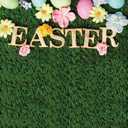 Dudaacvt 8x10 ft Easter Backdrop Happy Easter Backdrops Easter Green Grass Colorful Eggs Backdrop Easter Party Decorations Banner