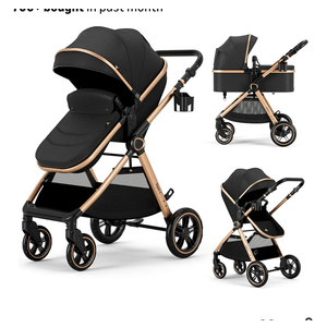 2 in 1 Baby Stroller, Convertible Bassinet Pushchair for Infants and Newborns 0-36 Months