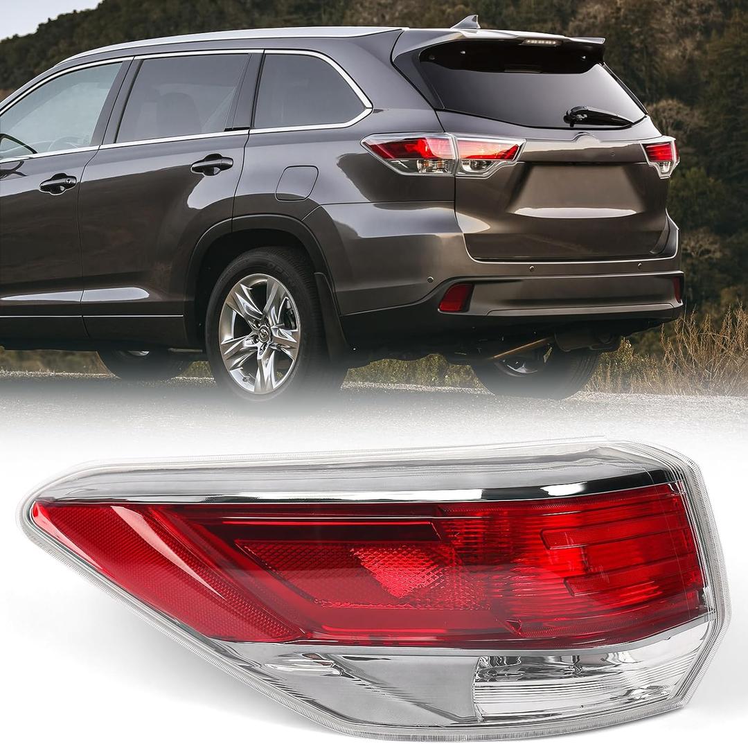 Huray Left Outer Tail Light for Toyota Highlander 2014-2016 Driver Side Taillight Lamp Assembly Replacement for TO2804120 815600E100