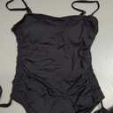 Yonique Women Strapless One Piece Swimsuit Tummy Control Bandeau Bathing Suit Cheeky Swimwear, S