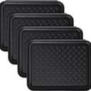 4 Pcs Boot Tray for Entryway Black Small Shoe Tray Waterproof Shoe Mat Front Door 13.78 x 10.83 x 1.18 Inch Boot Mat Multi Purpose Plastic Accessories Pet Entryway Indoor and Outdoor Use