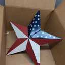 Y&K Decor American Barn Star US Flag Star Outdoor Decor Metal Barn Patriotic Wall Decoration July 4th Country Patriotic Wall Ornament Outdoor Decoration