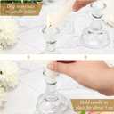 Set of 36 Clear Glass Taper Candle Stick Holders Bulk Small Tapered Pillar Candlestick Holders for Wedding Table Centerpieces Holiday Party Windowsill Decor