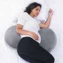Pregnancy Pillow for Sleeping Memory Foam Maternity Pillow for Side Sleepers, Adjustable Travel Wedge Pillow Support for Back, Belly, and HIPS for Pregnant Women,Velvet Grey