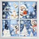 2 x 146Pcs Christmas Window Clings - Snowflakes, Santa Claus, Reindeer Decals - Static Window Stickers for Christmas Decorations, Ornaments, Holiday, Winter, Xmas Party Supplies