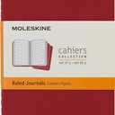 Moleskine Cahier Journal, Soft Cover, Large (3.5" x 5.5") Ruled/Lined, Black, 80 Pages (Set of 3)