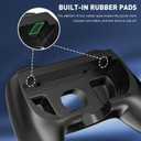GLDRAM Grips for Nintendo Switch 2 Joycon, Comfort & Wear-Resistant Joycon 2 Grip, Switch 2 Accessories with Ergonomic Controller Handle & 8 Thumb Grip Caps - Black & Blue-Orange (4 Pack)