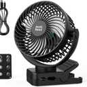 Minthouz Clip on Fan, 12000mAh Desk Fans, 360 Rotation Rechargeable Portable Fan with 45hrs Runtime - Quiet 3 Speeds, Wireless Remote, Timer, Input/Output Ports - Lightweight for Travel & Office