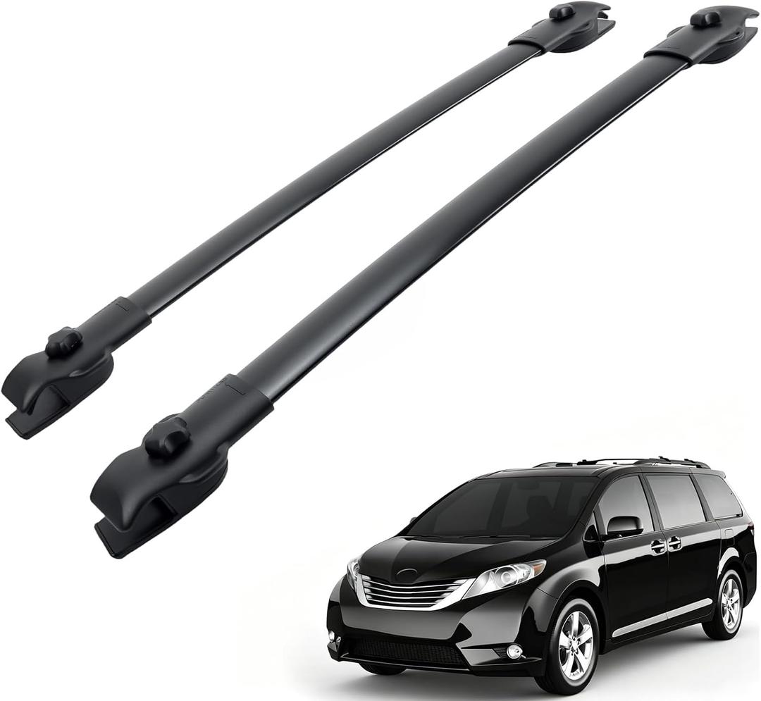 2PCS Cross Bar Roof Racks Compatible Toyota Sienna 2011-2020 with Raised Side Rails, 220LB Load Capacity, Luggage Cargo Rails Carrier Fits Bikes Kayaks Ski Tent Roof Box