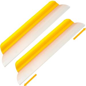 2 Pack 14 inch Car Drying Squeegee Longer Silicone Automotive Water Wiper Flexible Auto T-Bar Rubber Blade for Car Windshield Glass Window Bathroom Shower Squeegees Wash Tool(Yellow)
