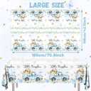 GREHUMOR Little Pumpkin Baby Shower Tablecloth a Sweet Little Pumpkin is on The Way Theme Blue Floral Truck Table Cover Plastic Disposable for Autumn Thanksgiving Baby Shower Party Decoration