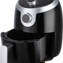 COSMO COS-23AFAKB 2.3 Quart Electric Small Air Fryer with Temperature Control, Timer, Auto Shut-Off, Non-Stick Frying Tray, 1000W Compact Mini Air Fryer (2.3 Quarts, Stainless Steel/Black)