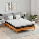 PayLessHere Wood Bed Frame Full Bed Frame Without Headboard No Box Spring Needed Wood Slats Support Noise-Free Easy to Assemble, Brown