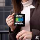 Playing Pickleball Improves Memory Pickleball Ceramic Mug Pickleball Lovers Gifts Coffee Cup 11 oz (Black)