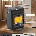 Kohree Propane Heater, 18,000 BTU Portable LP Gas Heater with ODS & Tip-over Protection, 3 Setting Tank Heaters for Patio, Garage, Camping, Heating Up to 450 Sq. Ft, Gas Regulator & Hose (Black)