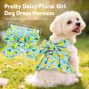 BAEJMJK Dog Dress Bowknot Harness Leash Set for Small Dogs Cats Girl Floral Princess Dog Dresses Cute Puppy Fruit Clothes Pet Doggy Outfits Spring Summer Breathable Dresses (Green,Medium)