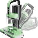 MYUAKO Mattress Vacuum Cleaner with UV-C Light & 140F Constant Heat, 20Kpa Powerful Suction Bed Vacuum for Pet Hair, Dander Baby Crib, Dual-Cup System with Extra HEPA Filter, Lightweight&16ft Cord (Green)
