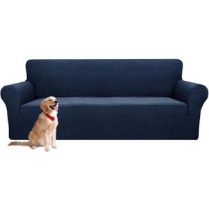 YEMYHOM Couch Cover Latest Jacquard Design High Stretch Extra Large Sofa Covers Pet Dog Cat Proof Oversized Slipcover Non Slip Magic Elastic Furniture Protector (XL Sofa, Navy)