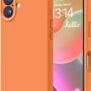 LOVE 3000 Designed for iPhone 16 Case, Premium Silicone with [Soft Anti-Scratch Microfiber Lining] Shockproof Protective Phone Case for Men Women Girls 6.1", Bright Orange