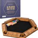 1-6 Players Shut The Box Dice Game, Wooden Board Table Math Game for Kids Adult with 24 Dice, Close The Box Game for Family, Party, Christmas, Birthday