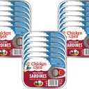 Chicken of the Sea Sardines, 3.75 oz. Cans (Pack of 18), Mediterranean Style, Wild Caught Sardines, Packaging May Vary