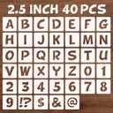 BAMIDELE 2.5 Inch Letter and Number Stencils, 40 Pcs Reusable Plastic Alphabet Spray Paint Stencils for Painting on Wood, Wall, Fabric, Rock, Chalkboard, Door Porch, Signage, DIY Craft Decoration
