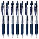 Zebra Sarasa Clip 1.0 Retractable Gel Ink Pen, Rubber Grip, 1.0mm, Blue Black Ink, Value Set of 10