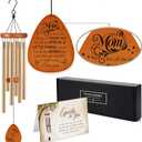 Mother's Day Wind Chimes for Mom, 28 Inches Outdoor Indoor Gift with Mute Option, Birthday Present from Daughter or Son, Hanging Decor for Patio Porch Balcony Yard, Mothers Day Items Gift for Mother