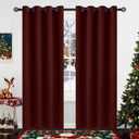 COSVIYA Grommet Blackout Room Darkening Burgundy Curtains 84 inch Length 2 Panels,Thick Polyester Light Blocking Insulated Thermal Window Curtain Drapes for Bedroom/Living Room,52x84 inches
