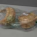 Small Flower Girl Basket Set of 2 - Small Wicker Basket with Handle and Waterproof Lining 6.3" x 5.12" x 3.75" - Tiny Easter Baskets with Rattan Design for Flowers, Sweets, Gifts, Home Decor & Storage (Brown)