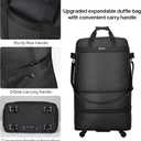 Hanke Suitcases with Wheels Expandable Foldable Luggage Bag Suitcase Collapsible Rolling Travel Bag Duffel Bag for Men Women Lightweight Suitcases without Telescoping Handle, Black