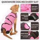 Queenmore Large Recovery Suit for Dogs, Dog Recovery Suit, Pink,XL Breathable Dog E-Collar & Cone Alternative Surgical Suit, Soft Pet Surgical Suit Female and Male