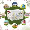 Boao 3 Pack Floral Storage Baskets for Gifts Empty Collapsible Large Wildflowers Storage Bins, Herbs Flowers Canvas Laundry Basket Organizer with Handle for Bedroom Home Office Clothes Closets Toys