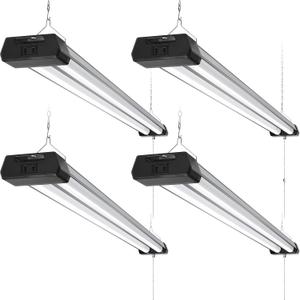 Barrina BS42a LED Shop Lights 4FT for Workshop, 42W 4800LM 5000K, 4 Packs | 4FT for Garage Warehouse, Hanging or Flush Mount, Linkable to 10, Hidden Wiring, with Pull Chain Switch, Frosted Cover