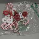 6PC Set Red/Green Christmas Tree Decorations Picks Christmas Woolen Candy Curly Pick, Christmas Tree Toppers Decorations Home Office Vase Party Ornaments (RED)
