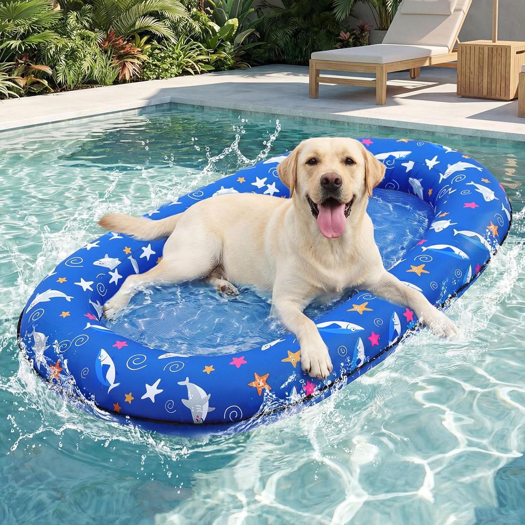 Queenmore Dog Pool Float, Dog Floats for Large Dogs, Inflatable Dogs Raft for Pool, Lake & Beach, Durable Summer Outdoor Water Floatie for Pets Up to 195 Lbs