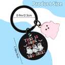 3 x Halloween Ghost Keychain, Halloween Keychain Boo Basket Stuffers for Women, Metal Spooky Halloween Gifts for Women