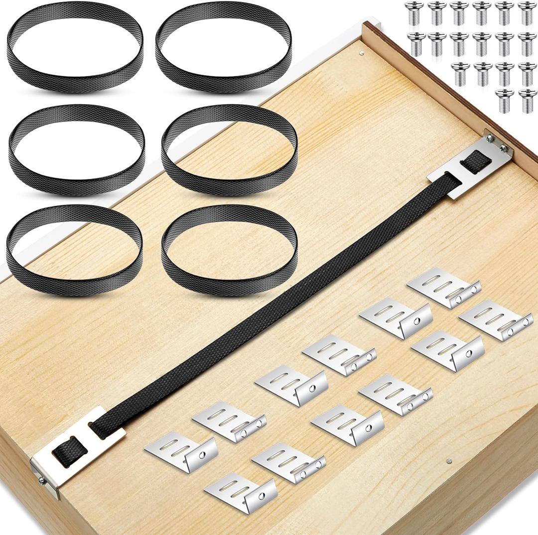 Dunzy 6 Set Drawer Repair Kit Drawer Support Brackets Includes Screws for Reinforcing and Repairing Broken Sagging Wood Drawers Furniture Hardware Accessories